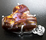 Серебряный кулон с мексиканским огненным агатом Серебро 925