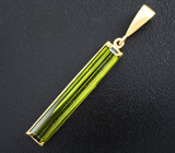 Золотой кулон с крупным зеленым турмалином 7,19 карат Золото