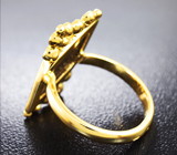 Золотое кольцо с аммолитом аммонита 2,5 карат и самоцветами Золото