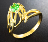 Золотое кольцо с топовым уральским демантоидом 0,44 карат Золото