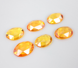 Набор из 6 золотистых сапфиров 3,35 карат 