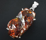 Серебряный кулон с мексиканским огненным агатом Серебро 925