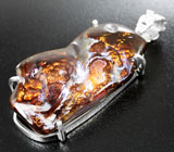 Серебряный кулон с мексиканским огненным агатом Серебро 925