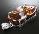 Серебряный кулон с мексиканским огненным агатом Серебро 925