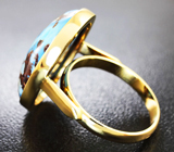 Золотое кольцо с уникальной аризонской бирюзой 14,4 карат Золото