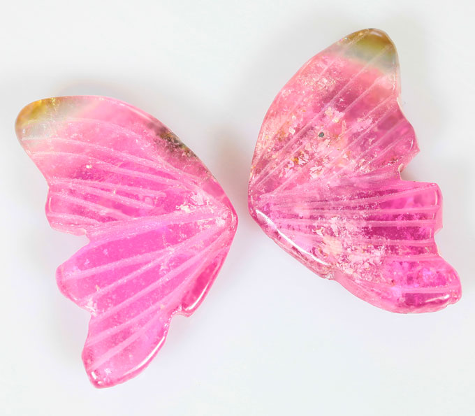 Пара резных арбузных турмалинов 14,25 карат