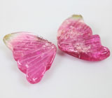 Пара резных арбузных турмалинов 14,25 карат 