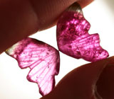 Пара резных арбузных турмалинов 14,25 карат 