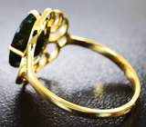 Золотое кольцо с ограненным черным опалом 1,86 карат Золото