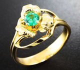 Золотое кольцо с великолепным уральским изумрудом 0,3 карат Золото