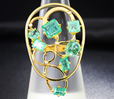 Золотое кольцо с яркими уральскими изумрудами 3,31 карат и бриллиантами Золото