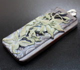 Камея-подвеска «Лилии» из цельной яшмы Серебро 925