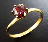 Золотое кольцо с красной шпинелью 1,29 карат Золото