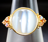 Золотое кольцо с лунным камнем с эффектом кошачьего глаза 8,64 карат Золото