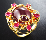 Золотое кольцо с крупным кабошоном рубина 16,98 карат Золото