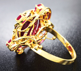 Золотое кольцо с крупным кабошоном рубина 16,98 карат Золото