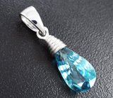 Кулон с голубым цирконом