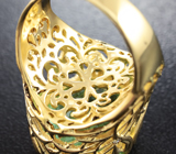 Кольцо с крупным параиба турмалином и бриллиантами Золото
