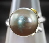 Изысканное серебряное кольцо с цветной жемчужиной Серебро 925