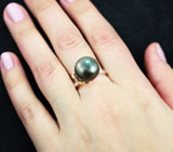 Изысканное серебряное кольцо с цветной жемчужиной Серебро 925