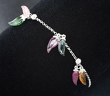 Серебряный браслет из коллекции «Drops» с разноцветными турмалинами Серебро 925