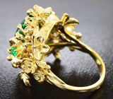 Золотое кольцо с уральскими изумрудами 4,88 карат и бриллиантами Золото