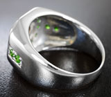 Стильное серебряное кольцо с цитрином и диопсидами Серебро 925