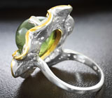 Серебряное кольцо с рутиловым пренитом и родолитами Серебро 925