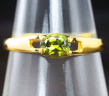 Золотое кольцо с зеленым сфеном авторской огранки 0,49 карат Золото