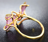 Золотое кольцо с резными арбузными турмалинами 3,72 карат Золото
