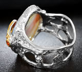 Серебряное кольцо с агатом, сапфиром и цаворитами Серебро 925