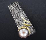 Стильный серебряный комплект с цветным жемчугом Серебро 925