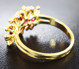 Золотое кольцо с превосходными шпинелями 1,23 карат и бриллиантами Золото