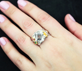 Серебряное кольцо с гошенитом, цаворитом и розовым сапфиром Серебро 925