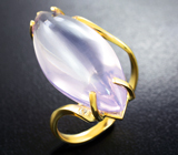 Золотое кольцо с крупным лавандовым аметистом 17,33 карата и лейкосапфирами Золото
