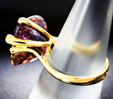 Золотое кольцо с чистейшим аметрином 17,76 карата, аметистами и желтыми сапфирами Золото