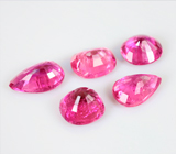 Набор из 5 рубеллитов турмалинов 4,36 карата 