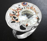 Серебряное кольцо с бесцветным кварцем и танзанитом Серебро 925