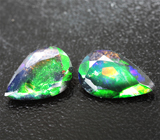 Пара ограненных черных опалов 1,44 карата 