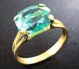 Золотое кольцо с зеленым топазом 4,58 карата Золото