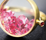 Золотое кольцо с кристаллами рубиновой шпинели 4,09 карата Золото
