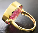 Золотое кольцо с кристаллами рубиновой шпинели 4,09 карата Золото
