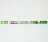 Набор из 5 разноцветных турмалинов 4,19 карата 