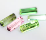 Набор из 5 разноцветных турмалинов 4,19 карата 