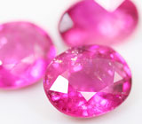 Набор из 3 насыщенных неоново-красных турмалинов 3,77 карат 