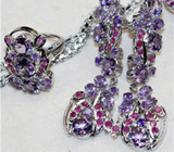 Потрясающий комплект с аметистами и рубинами Серебро 925