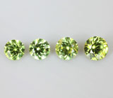 Набор из 4 уральских демантоидов 0,7 карат 