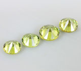 Набор из 4 уральских демантоидов 0,7 карат 