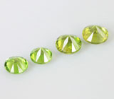 Набор из 4 уральских демантоидов 0,83 карат 