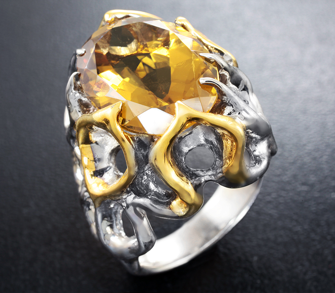 Серебряное кольцо с цитрином